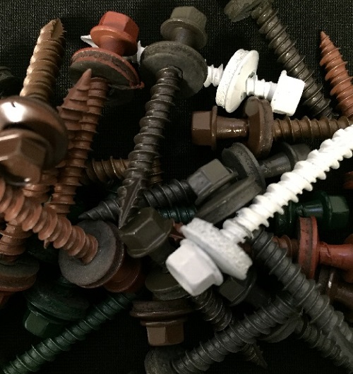 #10 Woodzip, competitor to Woodgrip #10, #9 woodgrip, #10 woodtite, #9 woodtite, tp-17 woodie, woody screw, post frame screw, cheap roofing screws, #10 colored screw for metal panels, screw to match my roofing, hex head screw with washers, fully painted roofing screws, brown roofing screws, red roofing screw, green metal roofing screw, hog building screw, shed screws, post frame fasteners