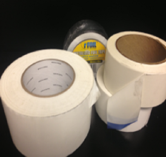 white insulation tape, pinked edge insulation tape, insulation repair tape, cometitor to tesa tape, rfoil tape, silver insulation tape, 2