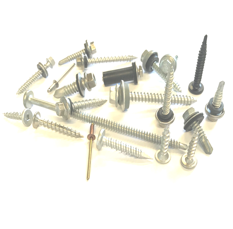 building fasteners, roofing fasteners, metal fasteners, screws but no nails, fastners, tornillos techumbre